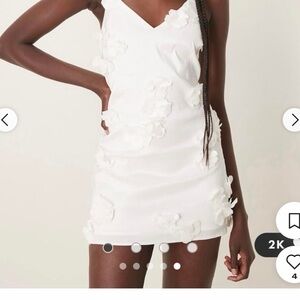 Abercrombie & Fitch White Floral appliqué Mini Dress